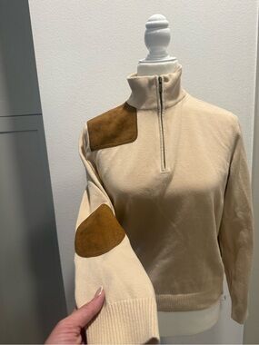 Lauren Ralph Lauren P/L Equestrian Quarter Zip Patch Sweater